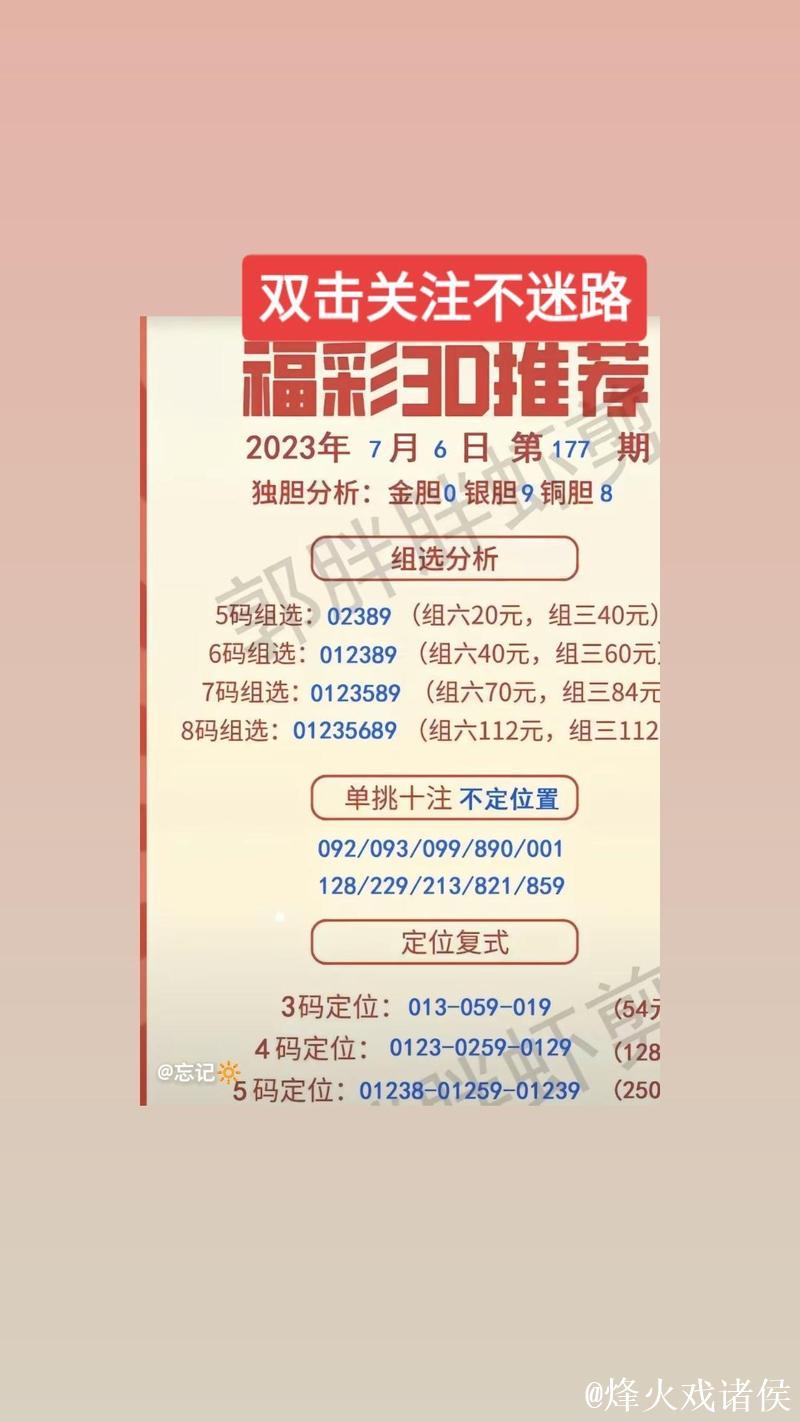 015期彩鱼福彩3D预测:组六复式奖号推荐 015期彩鱼福彩3D预测:组六复式奖号推荐